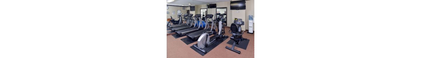 Keep up with your daily workouts in our state of the art fitness center. Plenty of treadmills, elliptical machine, stationary bike, and free weights. 